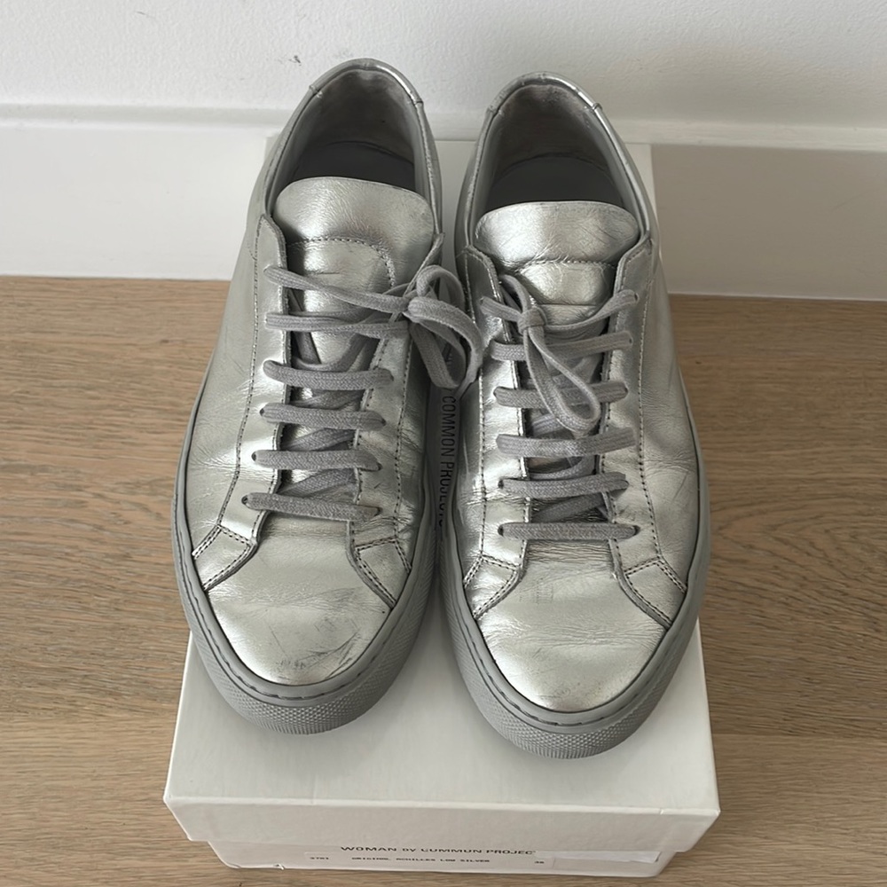Womens Common Projects- Silver- size 38